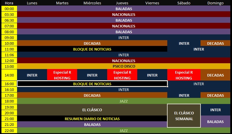 Grilla agosto 2026